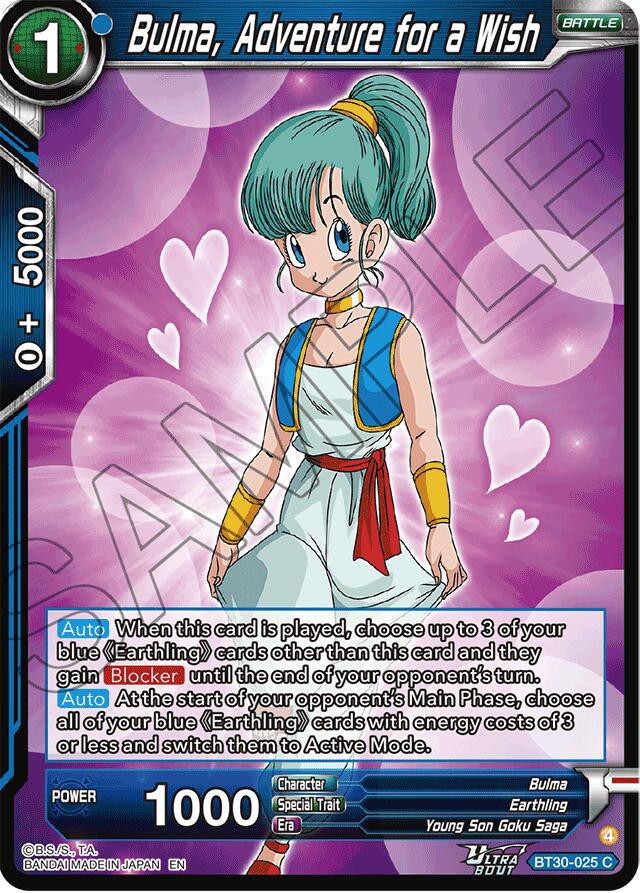 Bulma, Adventure for a Wish (BT30-025) [Three Glorious Fighters] | Devastation Store