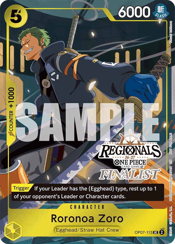 Roronoa Zoro (Regionals Finalist Card Set 26-27) [One Piece Promotion Cards] | Devastation Store