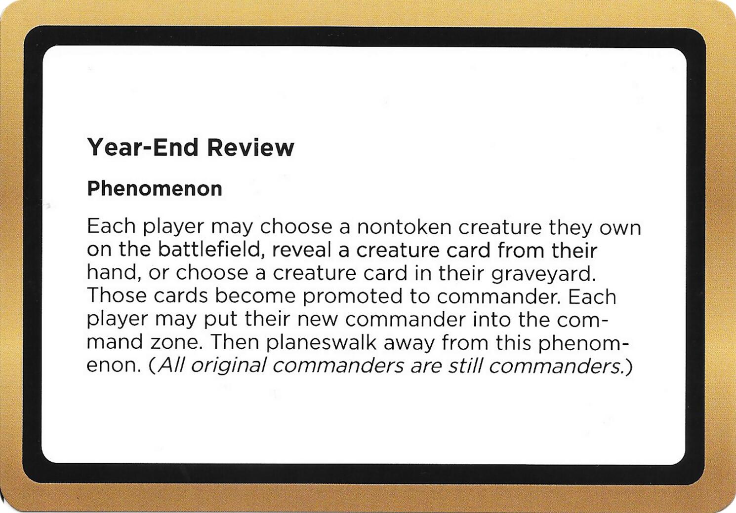 Year-End Review (Black Lotus Unknown Planechase) [Oversize Cards] | Devastation Store