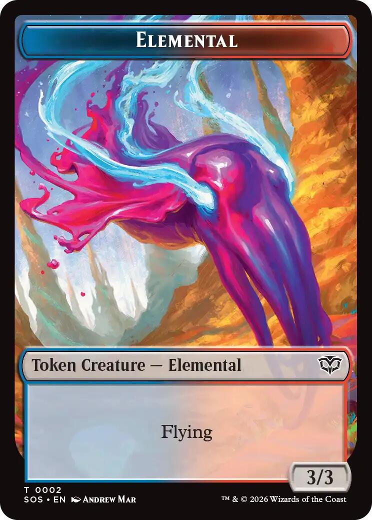 Dragon Illusion // Elemental (0002) Double-Sided Token [Secrets of Strixhaven Commander Tokens] | Devastation Store