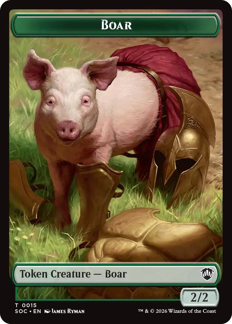 Boar // Fractal (0005) Double-Sided Token [Secrets of Strixhaven Commander Tokens] | Devastation Store