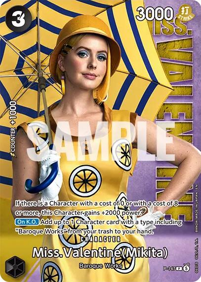 Miss.Valentine (Mikita) - P-147 (Premium Card Collection -Live Action Edition Vol.2 Baroque Works-) [One Piece Promotion Cards] | Devastation Store