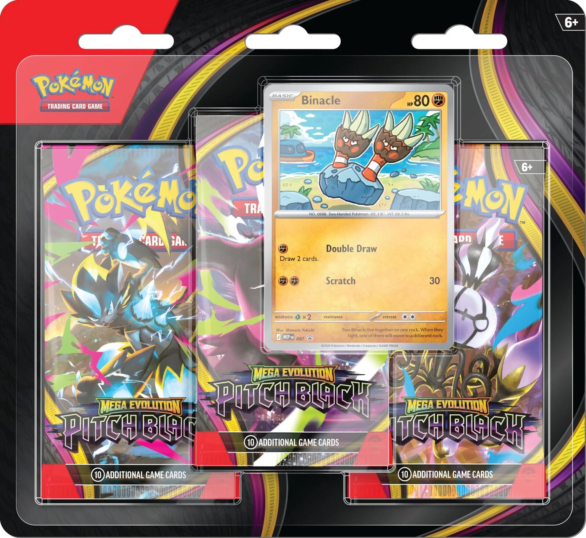 Mega Evolution: Pitch Black - 3 Pack Blister [Binacle] | Devastation Store