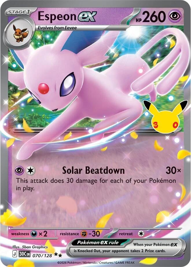 Espeon ex (070/128) [Mega Evolution: 30th Celebration] | Devastation Store