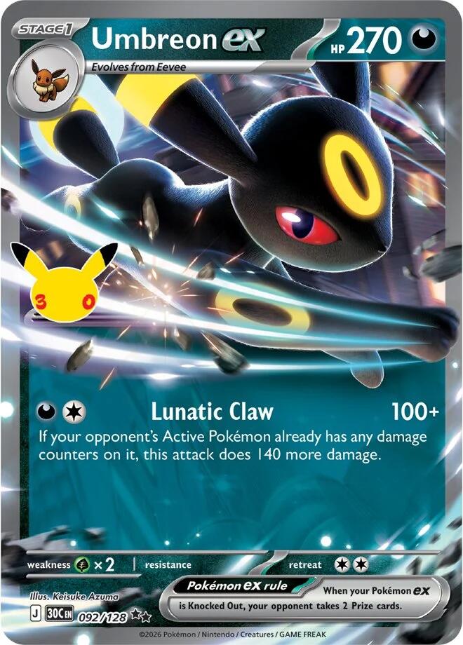 Umbreon ex (092/128) [Mega Evolution: 30th Celebration] | Devastation Store