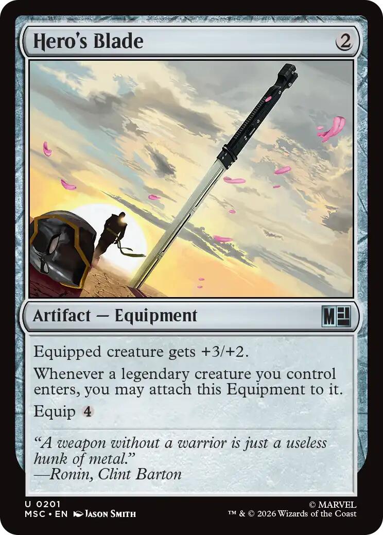 Hero's Blade (Surge Foil) [Marvel Super Heroes Commander] | Devastation Store