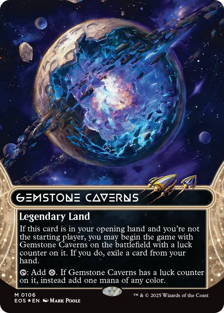 Gemstone Caverns (0106) (Borderless) (Galaxy Foil) [Edge of Eternities: Stellar Sights] | Devastation Store