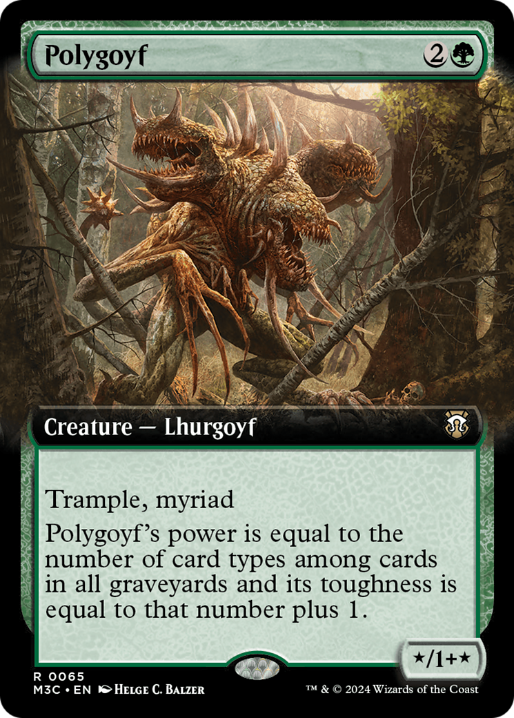 Polygoyf (Extended Art) (Ripple Foil) [Modern Horizons 3 Commander] | Devastation Store