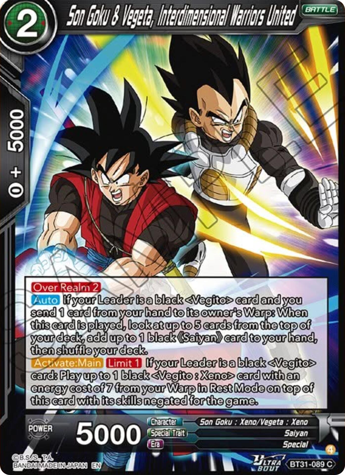 Son Goku & Vegeta, Interdimensional Warriors United (BT31-089) [Impact Beyond Dimensions] | Devastation Store