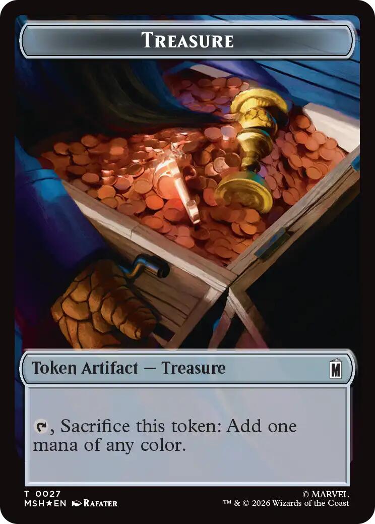 Treasure (027) // Bird (021) Double-Sided Token (Surge Foil) [Marvel Super Heroes Commander Tokens] | Devastation Store
