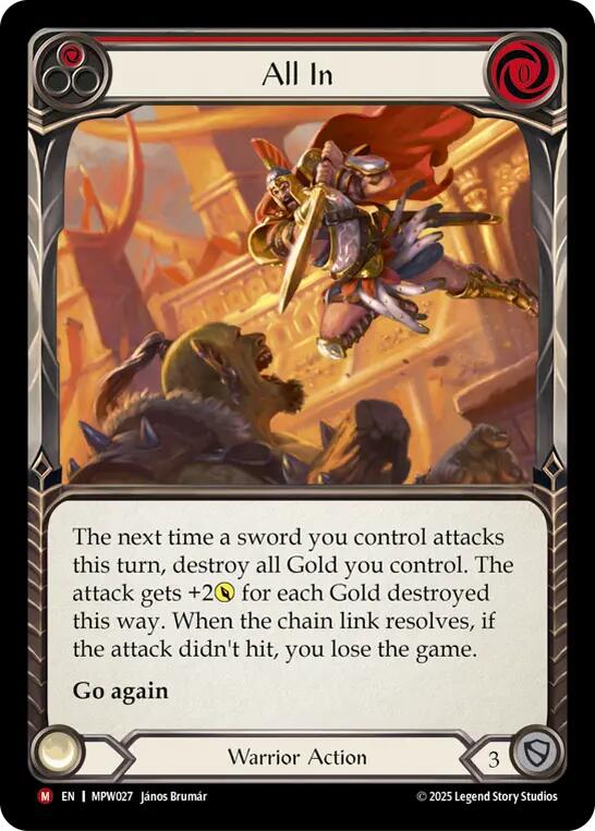 All In (Red) [MPW027] (Mastery Pack Warrior)  Rainbow Foil | Devastation Store