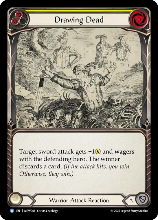 Drawing Dead (Yellow) [MPW044] (Mastery Pack Warrior)  Rainbow Foil | Devastation Store