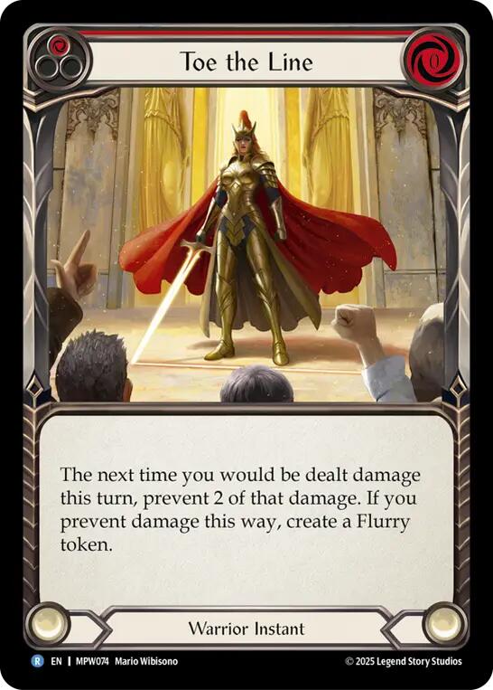 Toe the Line (Red) [MPW074] (Mastery Pack Warrior)  Rainbow Foil | Devastation Store