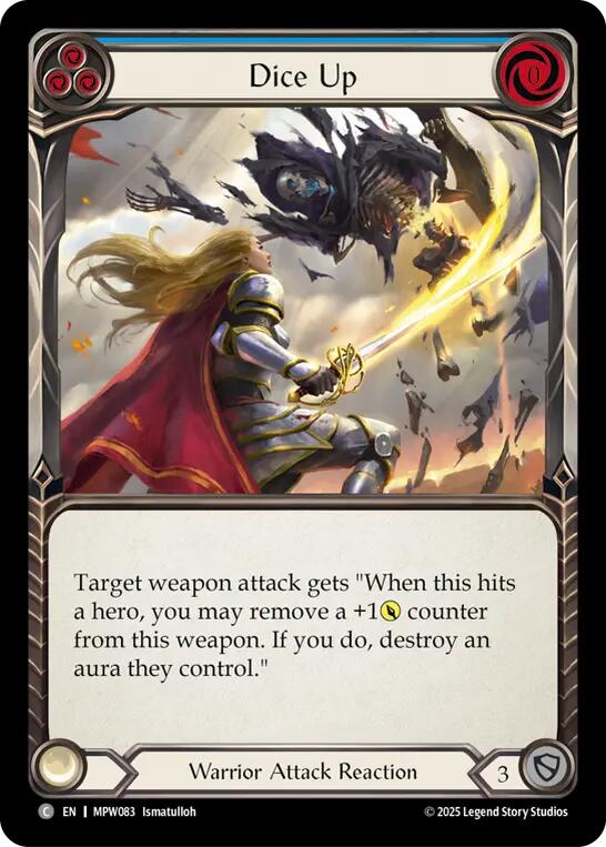 Dice Up (Blue) [MPW083] (Mastery Pack Warrior)  Rainbow Foil | Devastation Store