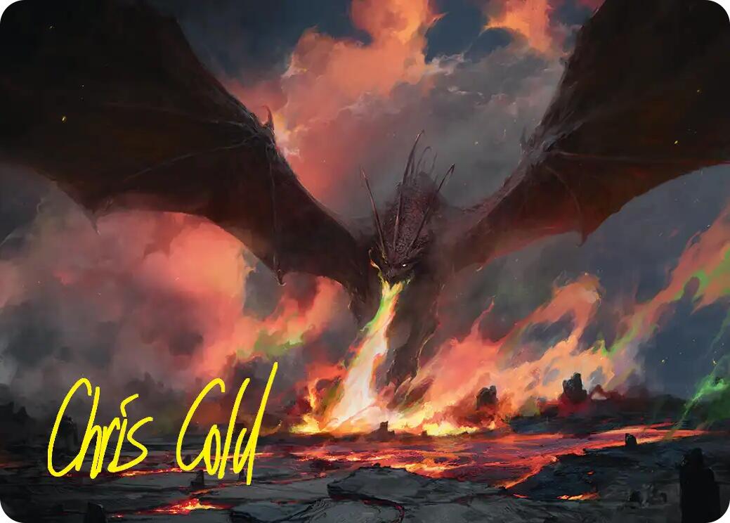 Smaug, the Great Calamity Art Card (Gold-Stamped Signature) [The Hobbit Art Series] | Devastation Store