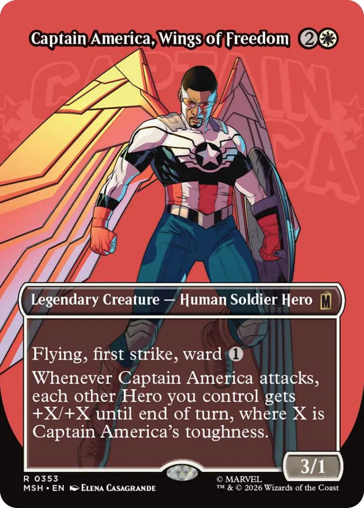 Captain America, Wings of Freedom (Borderless) [Marvel Super Heroes] | Devastation Store