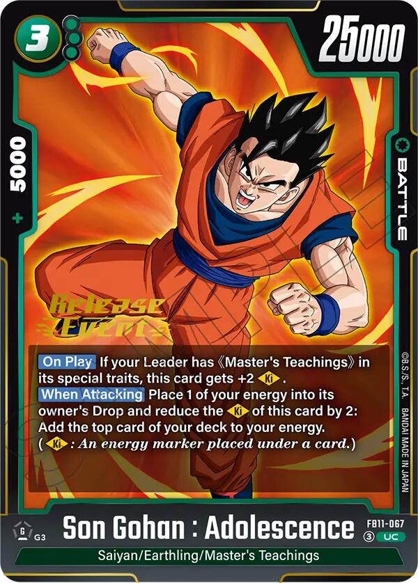 Son Gohan : Adolescence (FB11-067) [Brightness of Hope Release Event Cards] | Devastation Store