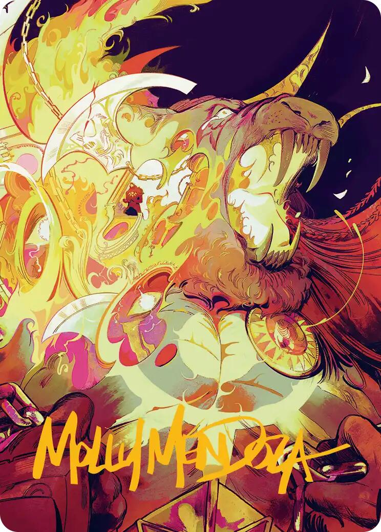 Ajani's Anguish Art Card (Gold-Stamped Signature) [Reality Fracture Art Series] | Devastation Store