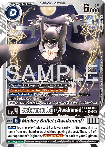 Sistermon Noir [EX13-066] (Awakened) // Mickey Bullet (Awakened) (Limited Foil) [Chivalrous XIII] | Devastation Store