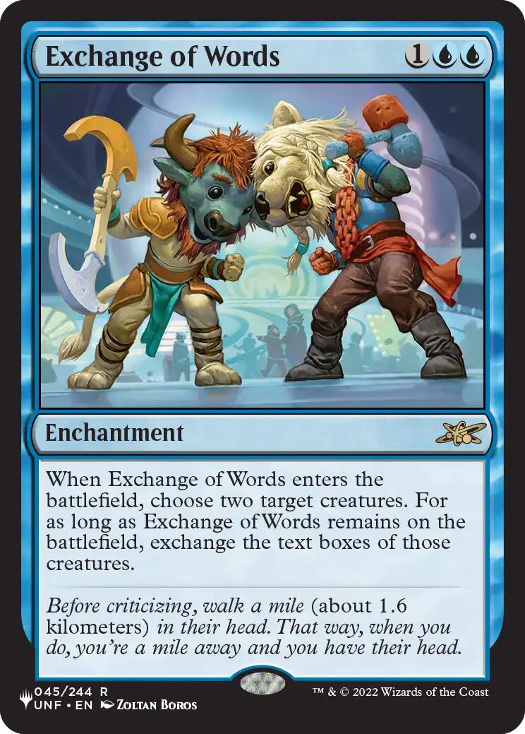 Exchange of Words [The List] | Devastation Store
