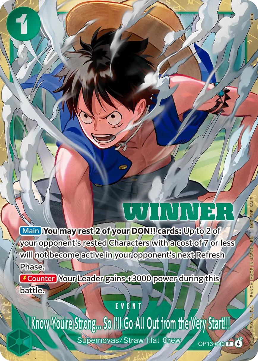 I Know You're Strong... So I'll Go All Out from the Very Start!!! (Winner Pack 2026 Vol. 4) [One Piece Promotion Cards] | Devastation Store