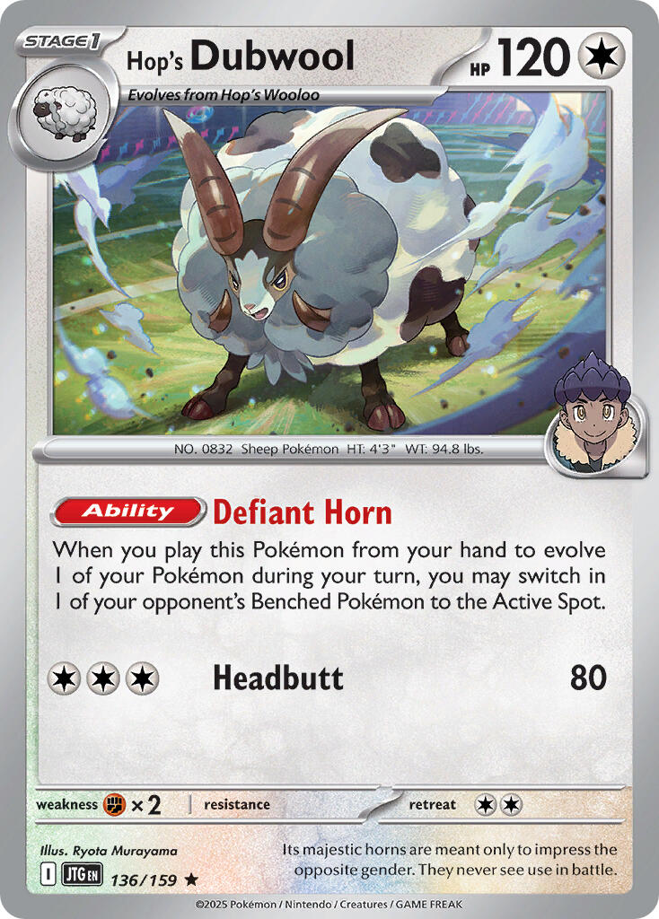 Hop's Dubwool (136/159) (Deck Exclusive) [Scarlet & Violet: Journey Together] | Devastation Store
