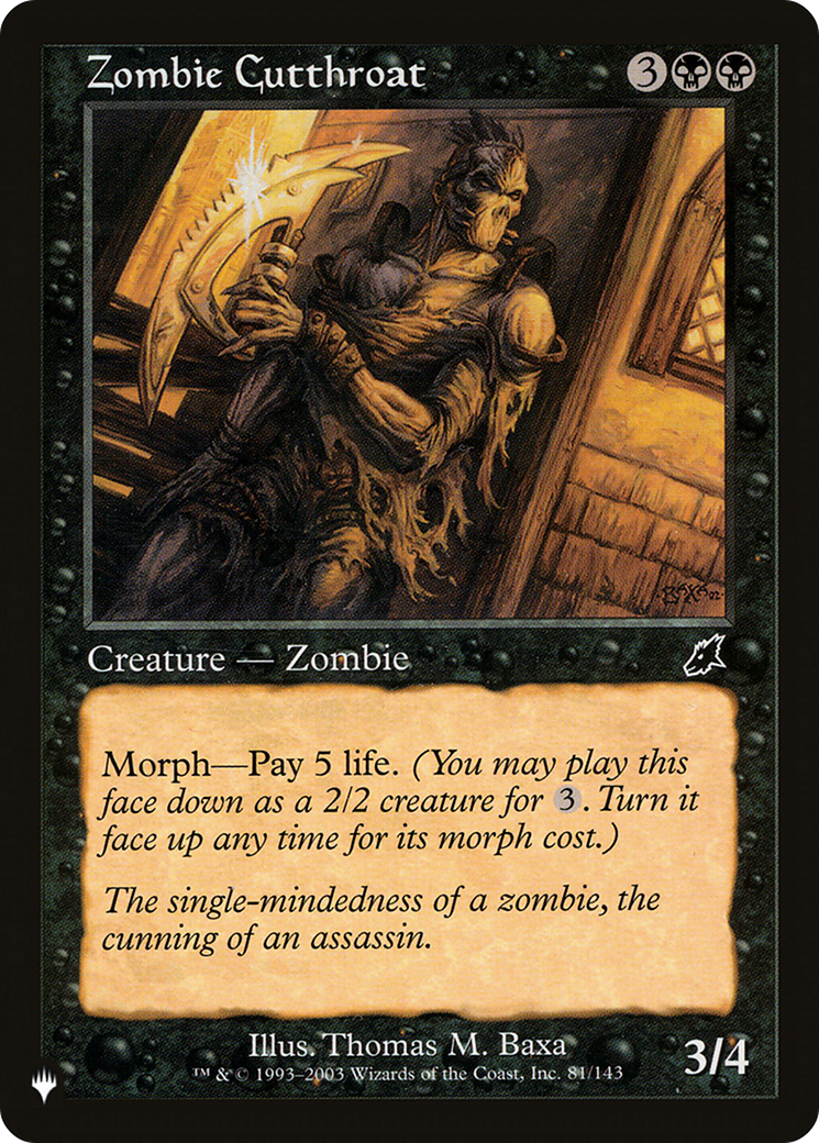 Zombie Cutthroat [The List Reprints] | Devastation Store