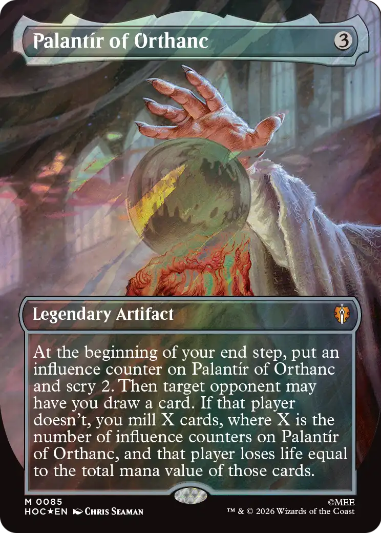 Palantir of Orthanc (Borderless) (Surge Foil) [The Hobbit: Eternal-Legal] | Devastation Store