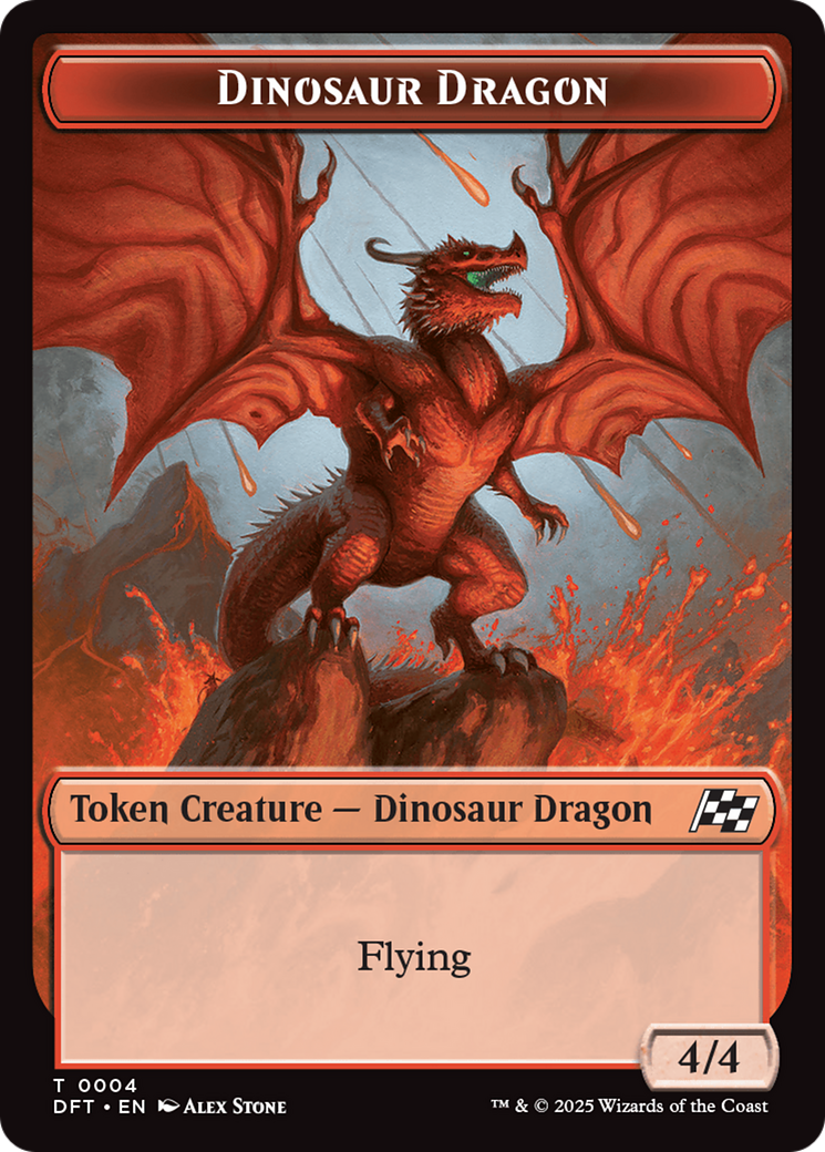 Dinosaur Dragon // Treasure Double-Sided Token [Aetherdrift Tokens] | Devastation Store