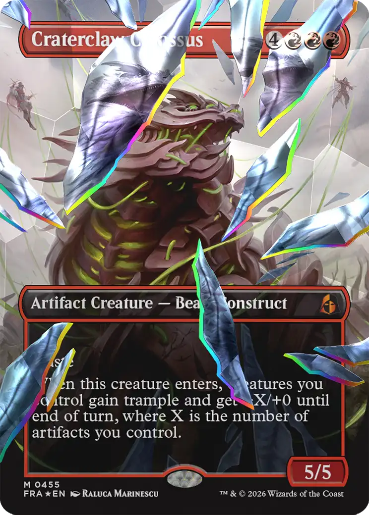 Craterclaw Colossus (Borderless) (Facet Foil) [Reality Fracture] | Devastation Store