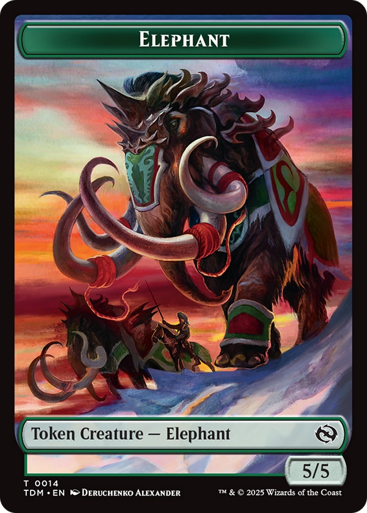 Elephant // Treasure Double-Sided Token [Tarkir: Dragonstorm Tokens] | Devastation Store