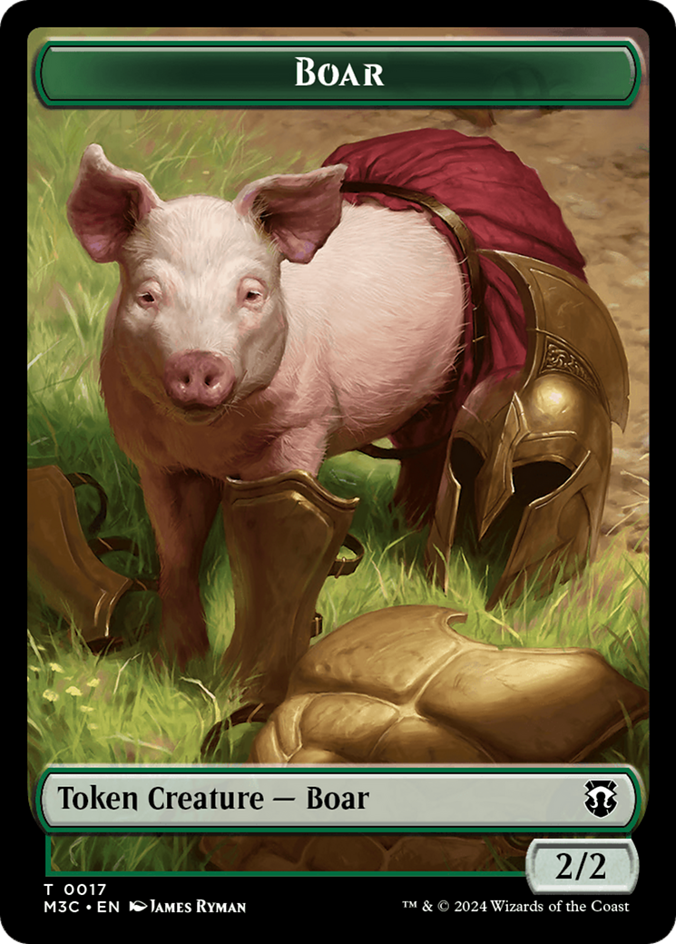 Boar (Ripple Foil) // Forest Dryad Double-Sided Token [Modern Horizons 3 Commander Tokens] | Devastation Store
