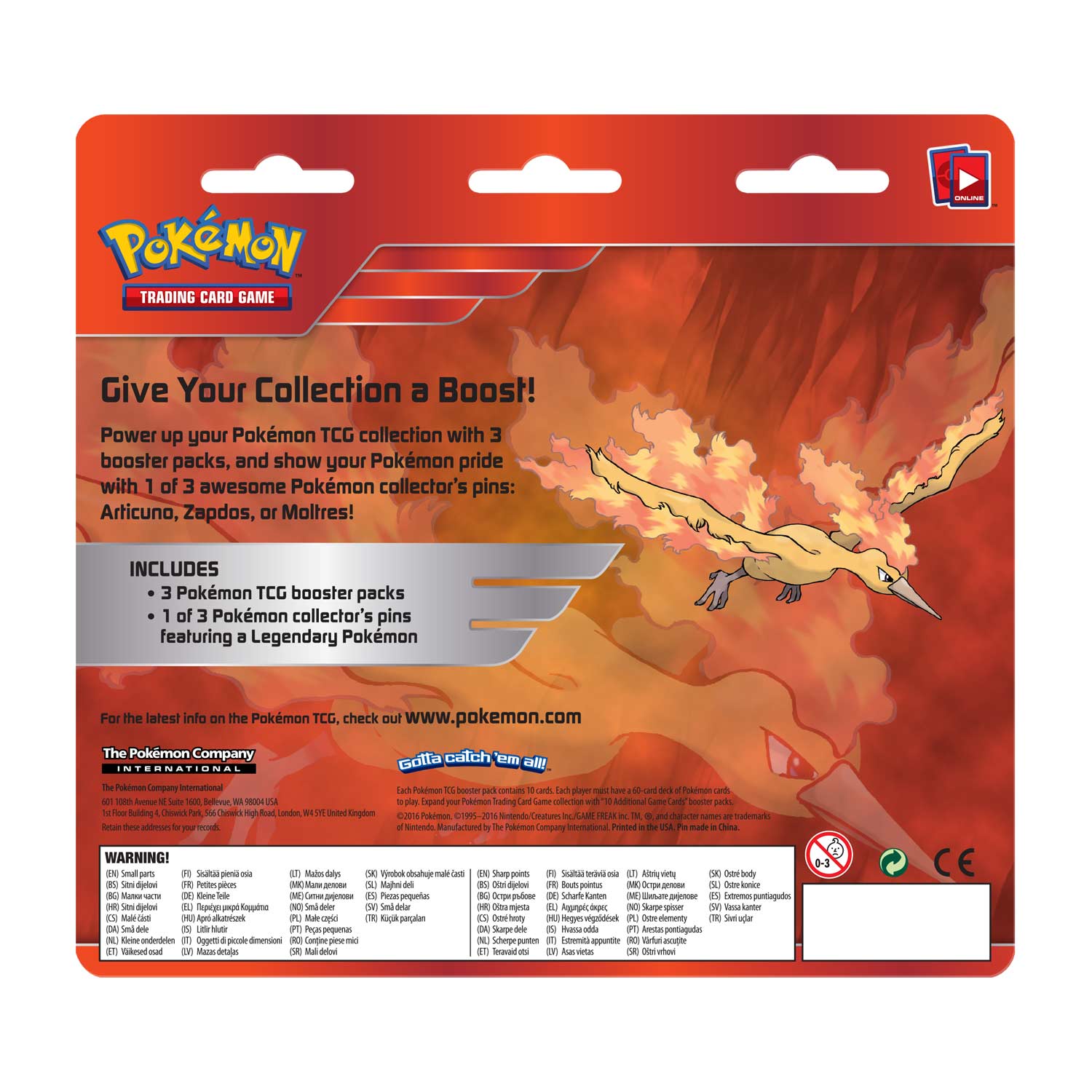 Collector's Pin 3-Pack Blister (Moltres) | Devastation Store