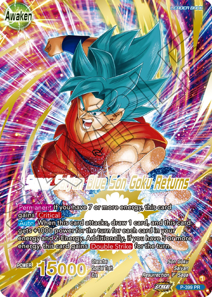 Son Goku // Super Saiyan Blue Son Goku Returns (Gold-Stamped) (P-399) [Promotion Cards] | Devastation Store