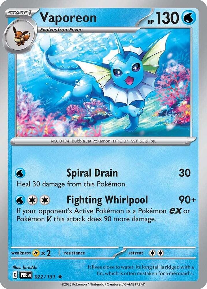 Vaporeon (022/131) [Scarlet & Violet: Prismatic Evolutions] | Devastation Store