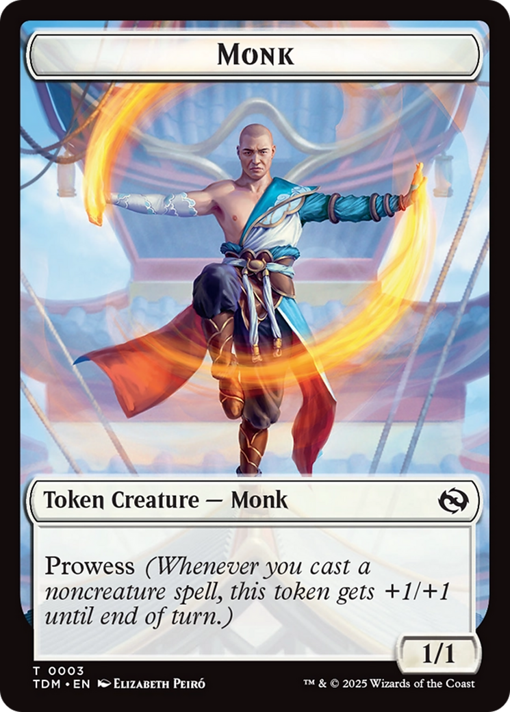 Monk // Treasure Double-Sided Token [Tarkir: Dragonstorm Commander Tokens] | Devastation Store