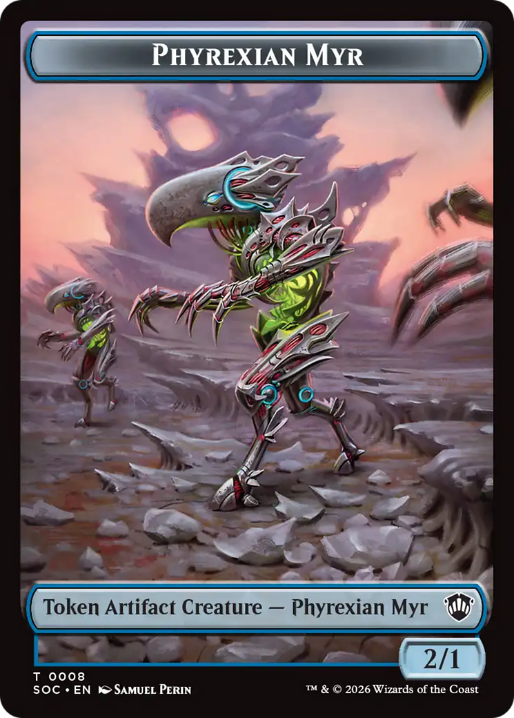 Elemental (0021) // Phyrexian Myr Double-Sided Token [Secrets of Strixhaven Commander Tokens] | Devastation Store