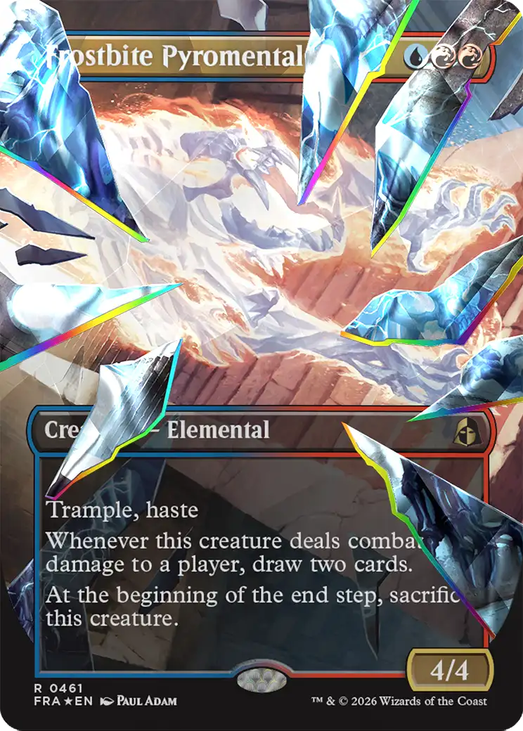 Frostbite Pyromental (Borderless) (Facet Foil) [Reality Fracture] | Devastation Store