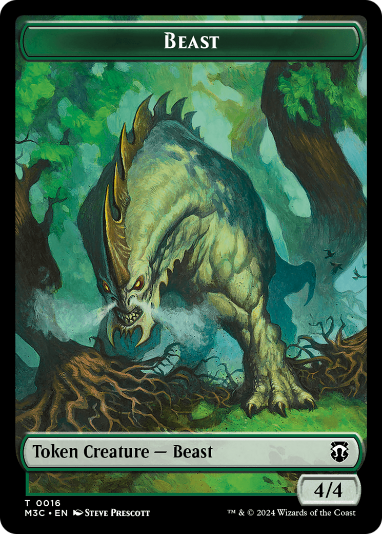 Elephant (Ripple Foil) // Beast (0016) Double-Sided Token [Modern Horizons 3 Commander Tokens] | Devastation Store