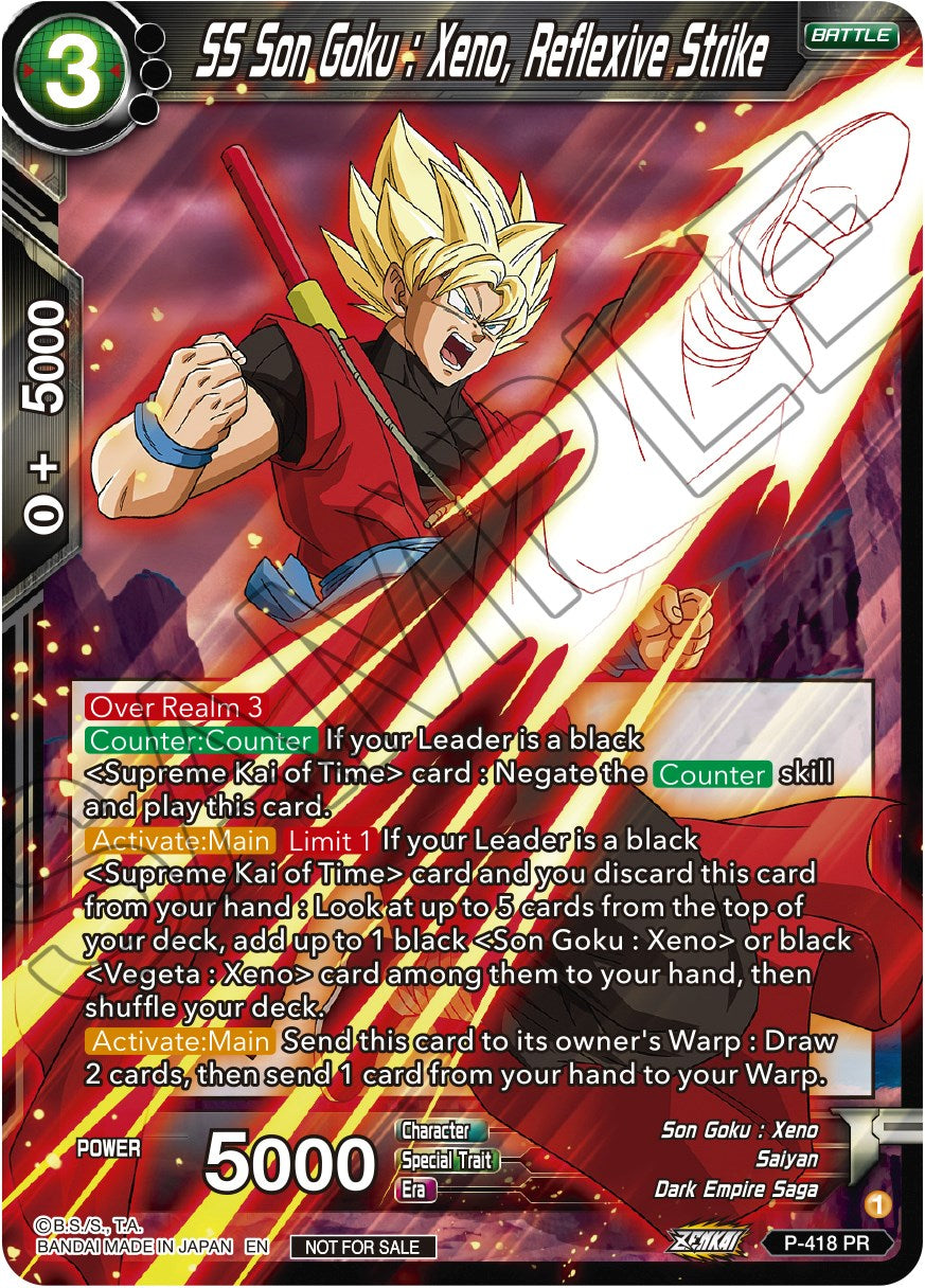 SS Son Goku: Xeno, Reflexive Strike (Zenkai Series Tournament Pack Vol.1) (P-418) [Tournament Promotion Cards] | Devastation Store