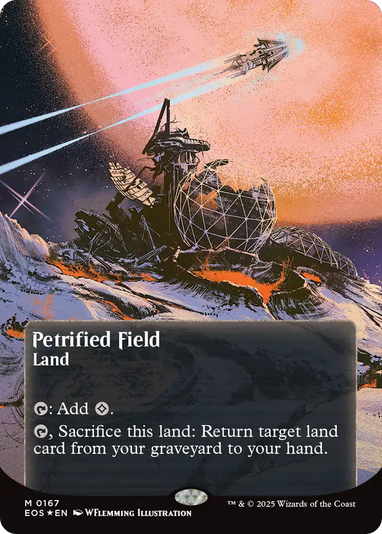 Petrified Field (0167) (Borderless) (Galaxy Foil) [Edge of Eternities: Stellar Sights] | Devastation Store