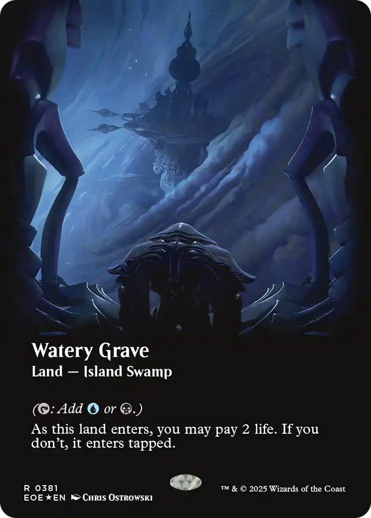 Watery Grave (Borderless) (Galaxy Foil) [Edge of Eternities] | Devastation Store