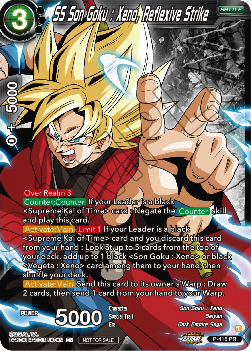 SS Son Goku: Xeno, Reflexive Strike (Zenkai Series Tournament Pack Vol.1 Winner) (P-418) [Tournament Promotion Cards] | Devastation Store