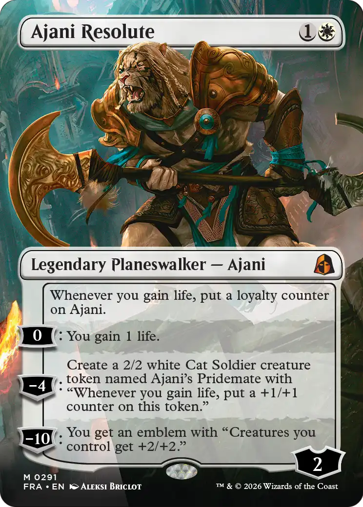 Ajani Resolute (Borderless) [Reality Fracture] | Devastation Store