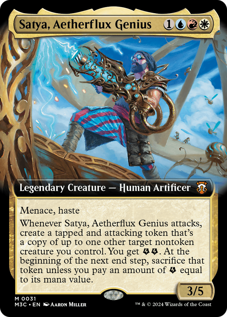 Satya, Aetherflux Genius (Extended Art) [Modern Horizons 3 Commander] | Devastation Store