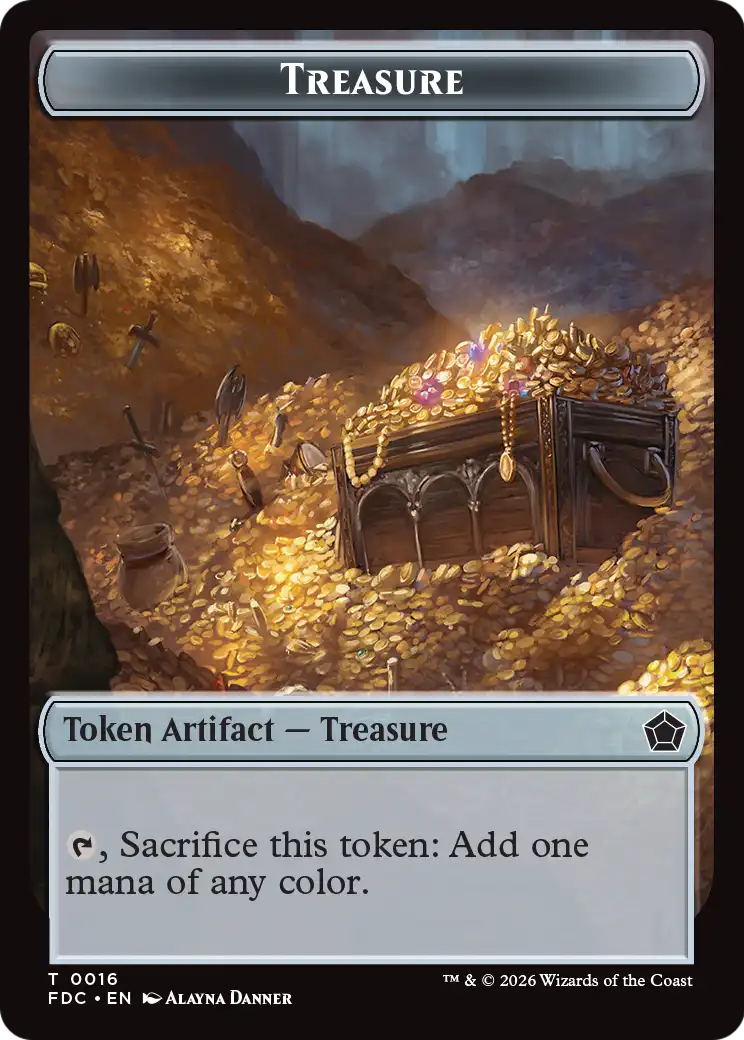 Dragon (0009) // Treasure Double-Sided Token [Foundations Commander Tokens] | Devastation Store