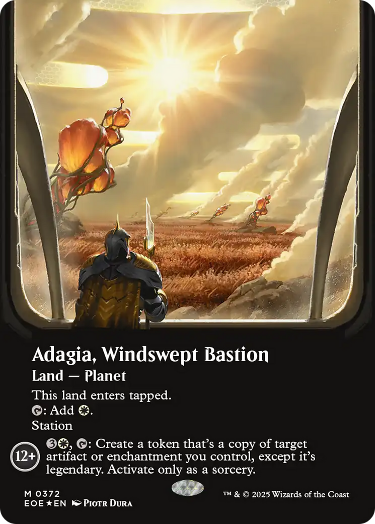 Adagia, Windswept Bastion (Borderless) (Galaxy Foil) [Edge of Eternities] | Devastation Store