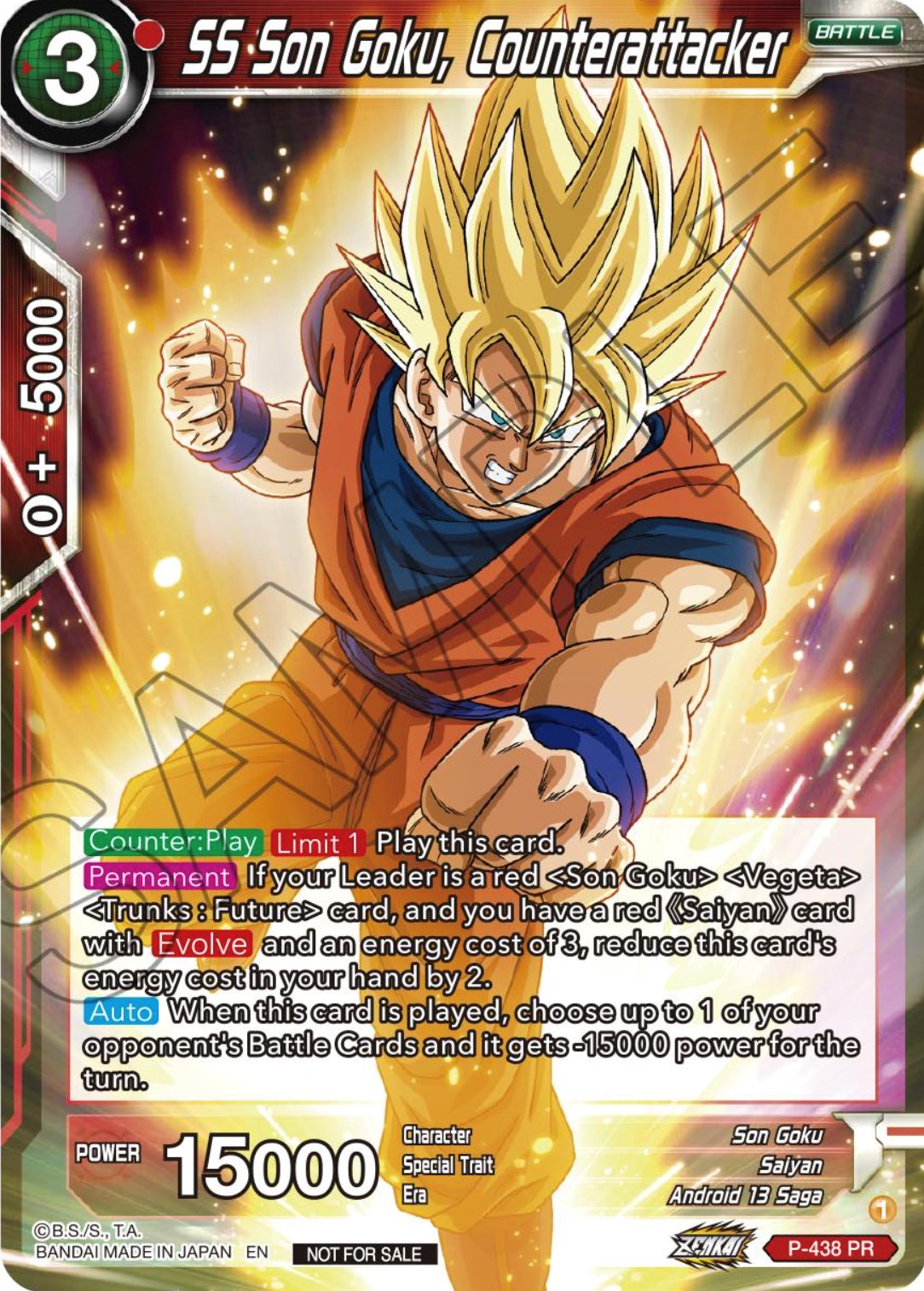 SS Son Goku, Counterattacker (Zenkai Series Tournament Pack Vol.2) (P-438) [Tournament Promotion Cards] | Devastation Store
