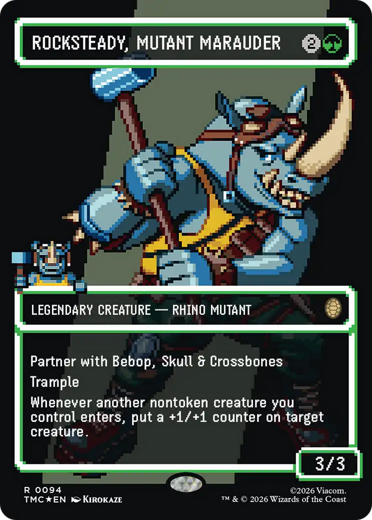 Rocksteady, Mutant Marauder (Borderless) (Surge Foil) [Teenage Mutant Ninja Turtles Commander] | Devastation Store
