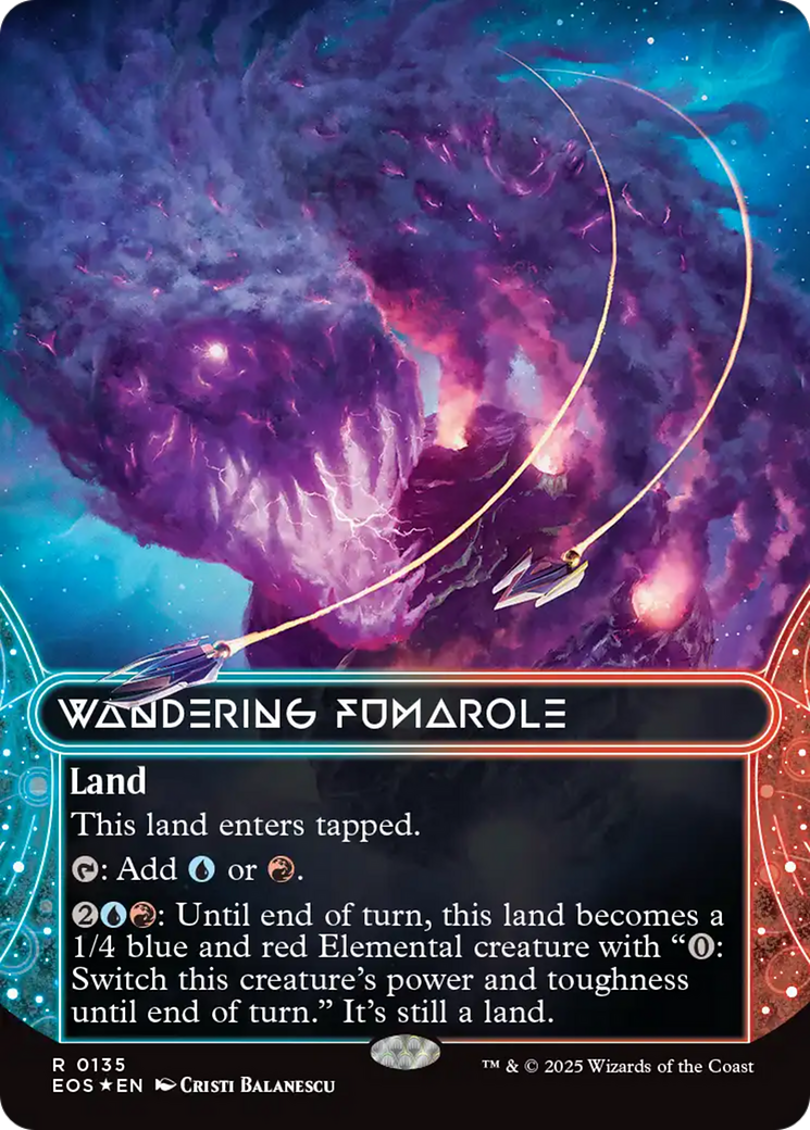 Wandering Fumarole (0135) (Borderless) (Galaxy Foil) [Edge of Eternities: Stellar Sights] | Devastation Store